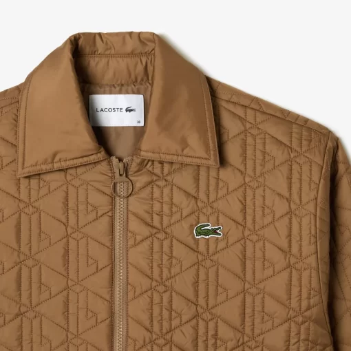 Lacoste Jacken & Mäntel>Kurze Gefutterte Jacke Mit Monogramm-Aufdruck Braun Six