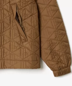 Lacoste Jacken & Mäntel>Kurze Gefutterte Jacke Mit Monogramm-Aufdruck Braun Six