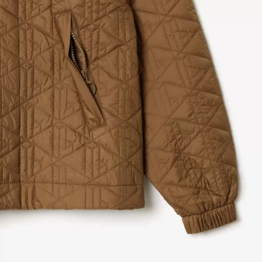 Lacoste Jacken & Mäntel>Kurze Gefutterte Jacke Mit Monogramm-Aufdruck Braun Six