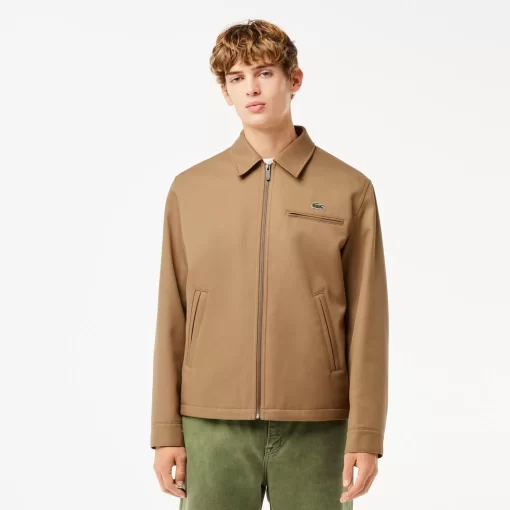 Lacoste Jacken & Mäntel>Kurze, Gepolsterte Jacke Aus Baumwolltwill Braun Six