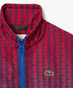 Lacoste Trainingsanzüge>Kurze Ombre-Trainingsjacke Mit Monogramm-Aufdruck Rot / Blau / Navy Blau Qji