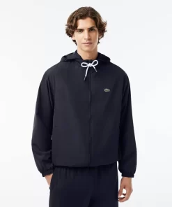 Lacoste Jacken & Mäntel>Kurze Wasserabweisende Trainings-Jacke Mit Abnehmbarer Kapuze Navy Blau Hde