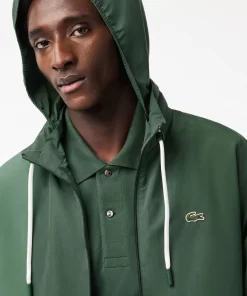 Lacoste Jacken & Mäntel>Kurze Wasserabweisende Trainings-Jacke Mit Abnehmbarer Kapuze Dunkelgrun Smi