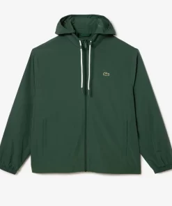 Lacoste Jacken & Mäntel>Kurze Wasserabweisende Trainings-Jacke Mit Abnehmbarer Kapuze Dunkelgrun Smi