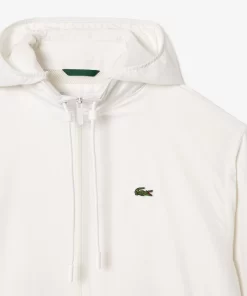 Lacoste Jacken & Mäntel>Kurze Wasserabweisende Trainings-Jacke Mit Abnehmbarer Kapuze Weis 70V