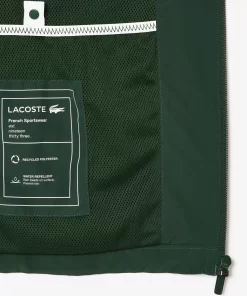 Lacoste Jacken & Mäntel>Kurze Wasserabweisende Trainings-Jacke Mit Abnehmbarer Kapuze Dunkelgrun Smi