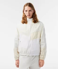 Lacoste Jacken & Mäntel>Kurze, Wasserfeste Trainingsjacke In Patchwork Weis Qim