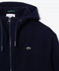 Lacoste Jacken & Mäntel>Kurzer, Weiter Kapuzenmantel Aus Recycelter Wolle Navy Blau 166