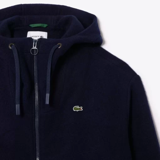 Lacoste Jacken & Mäntel>Kurzer, Weiter Kapuzenmantel Aus Recycelter Wolle Navy Blau 166