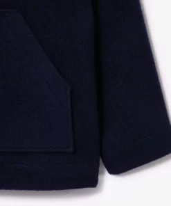 Lacoste Jacken & Mäntel>Kurzer, Weiter Kapuzenmantel Aus Recycelter Wolle Navy Blau 166