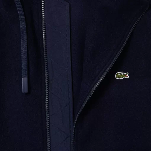 Lacoste Jacken & Mäntel>Kurzer, Weiter Kapuzenmantel Aus Recycelter Wolle Navy Blau 166