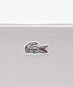 Lacoste Geldbörsen & Kleinlederwaren>L.12.12 Brieftasche Aus Silberfarbenem Beschichtetem Canvas. Silver C79