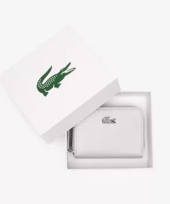 Lacoste Geldbörsen & Kleinlederwaren>L.12.12 Brieftasche Aus Silberfarbenem Beschichtetem Canvas. Silver C79