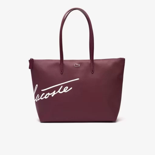 Lacoste Taschen>L.12.12 Grose Tote Bag Aus Bedrucktem Canvas Zin Farine M60