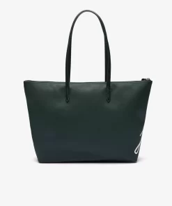 Lacoste Taschen>L.12.12 Grose Tote Bag Aus Bedrucktem Canvas Sinople Farine L67