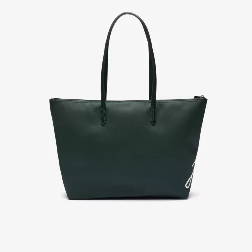 Lacoste Taschen>L.12.12 Grose Tote Bag Aus Bedrucktem Canvas Sinople Farine L67