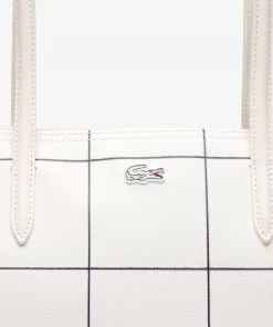 Lacoste Taschen>L.12.12 Karierte Tote Bag Aus Beschichtetem Canvas Farine Abimes M61