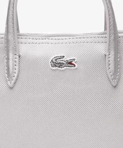 Lacoste Crossbody Taschen>L.12.12 Tote Bag Schmal Aus Beschichtetem Canvas Silver C79