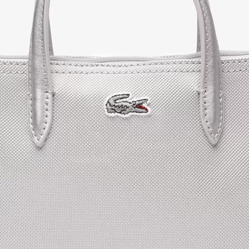 Lacoste Crossbody Taschen>L.12.12 Tote Bag Schmal Aus Beschichtetem Canvas Silver C79