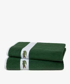 Lacoste Heimtextilien>L Casual Handtuch Mit Kontraststreifen Green G20