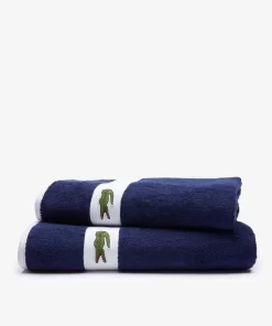 Lacoste Heimtextilien>L Casual Handtuch Mit Kontraststreifen Navy B02