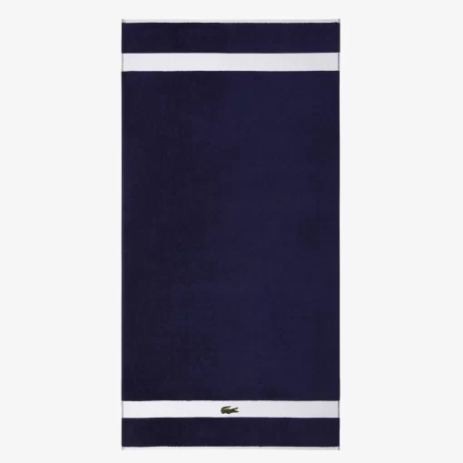 Lacoste Heimtextilien>L Casual Handtuch Mit Kontraststreifen Navy B02