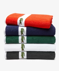 Lacoste Heimtextilien>L Casual Handtuch Mit Kontraststreifen Green G20