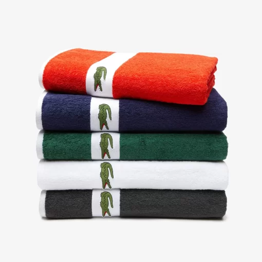 Lacoste Heimtextilien>L Casual Handtuch Mit Kontraststreifen Green G20