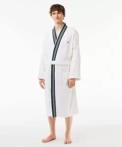 Lacoste Heimtextilien>L Club Bademantel Im Kimono-Schnitt Mit Trikolor-Band White N01