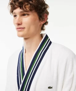 Lacoste Heimtextilien>L Club Bademantel Im Kimono-Schnitt Mit Trikolor-Band White N01