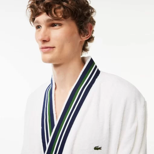 Lacoste Heimtextilien>L Club Bademantel Im Kimono-Schnitt Mit Trikolor-Band White N01