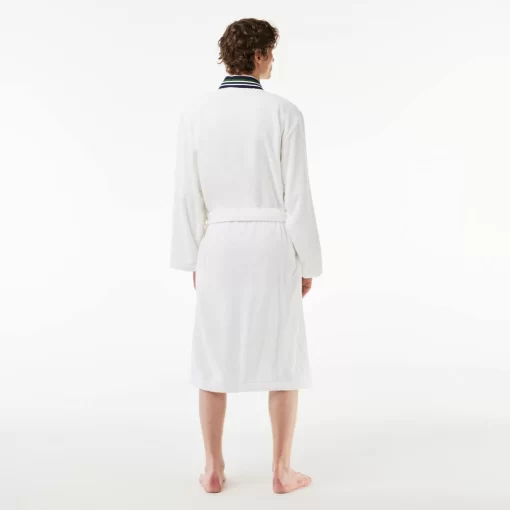 Lacoste Heimtextilien>L Club Bademantel Im Kimono-Schnitt Mit Trikolor-Band White N01