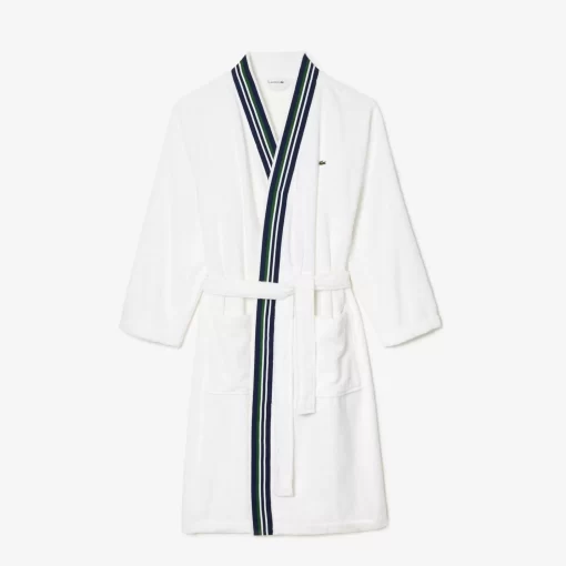 Lacoste Heimtextilien>L Club Bademantel Im Kimono-Schnitt Mit Trikolor-Band White N01