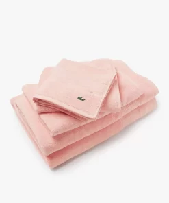 Lacoste Heimtextilien>L Lecroco Handtuch Aus Baumwolle White/Pink R22