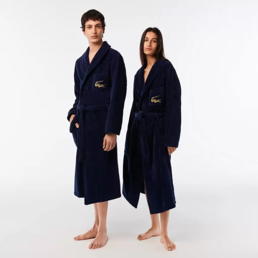 Lacoste Heimtextilien>L Rene Unisex Bademantel Aus Frottee-Velours Navy B02