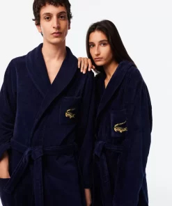 Lacoste Heimtextilien>L Rene Unisex Bademantel Aus Frottee-Velours Navy B02