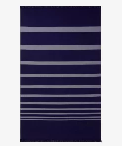 Lacoste Heimtextilien>L Rythme Fouta Aus Gestreiftem Baumwoll-Jacquard Navy B02