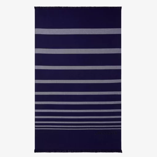 Lacoste Heimtextilien>L Rythme Fouta Aus Gestreiftem Baumwoll-Jacquard Navy B02