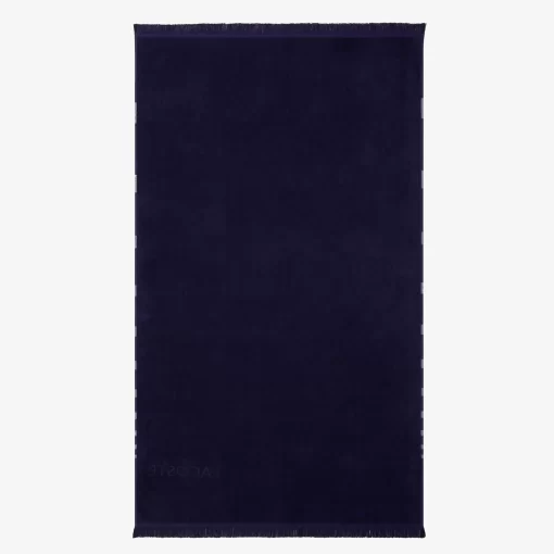 Lacoste Heimtextilien>L Rythme Fouta Aus Gestreiftem Baumwoll-Jacquard Navy B02