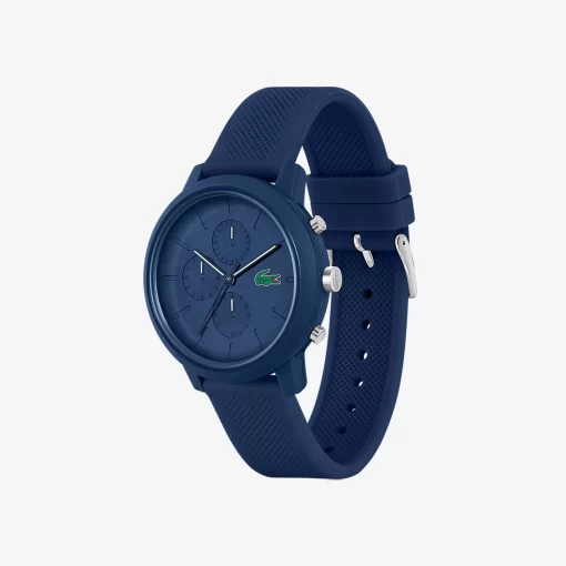 Lacoste Uhren> 12.12 Chronograph Aus Blauem Silikon Blau 000