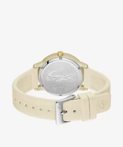 Lacoste Uhren> 12.12 Go Dreizeigeruhr Aus Champagnerfarbenem Silikon Gold 000