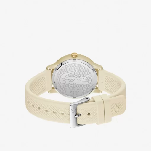 Lacoste Uhren> 12.12 Go Dreizeigeruhr Aus Champagnerfarbenem Silikon Gold 000