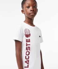 Lacoste Jungenkleidung> Baumwoll-Jersey Tennis T-Shirt Weis 001