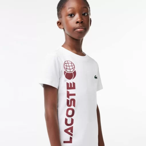 Lacoste Jungenkleidung> Baumwoll-Jersey Tennis T-Shirt Weis 001