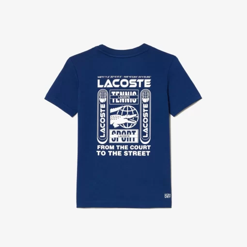 Lacoste Jungenkleidung> Baumwoll-Jersey Tennis T-Shirt Navy Blau F9F