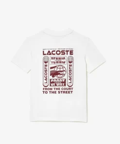 Lacoste Jungenkleidung> Baumwoll-Jersey Tennis T-Shirt Weis 001