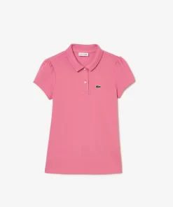 Lacoste Mädchenkleidung> Madchen-Poloshirt Aus Mini-Pique Mit Verspieltem Kragen Reseda Rosa 2R3