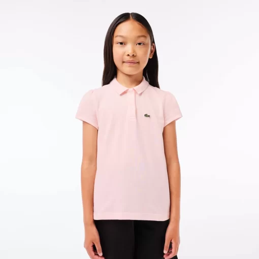 Lacoste Mädchenkleidung> Madchen-Poloshirt Aus Mini-Pique Mit Verspieltem Kragen Hellrosa T03