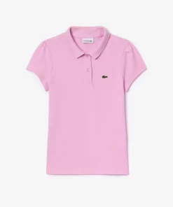 Lacoste Mädchenkleidung> Madchen-Poloshirt Aus Mini-Pique Mit Verspieltem Kragen Rosa Ixv