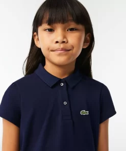 Lacoste Mädchenkleidung> Madchen-Poloshirt Aus Mini-Pique Mit Verspieltem Kragen Navy Blau 166